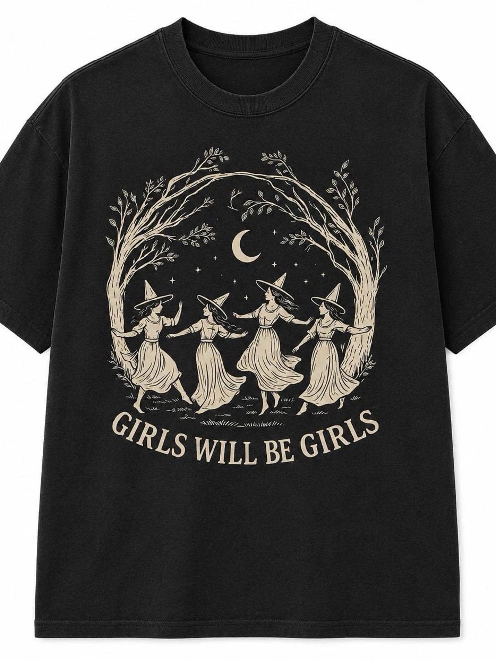 Girls Will Be Girls Black Graphic Tee